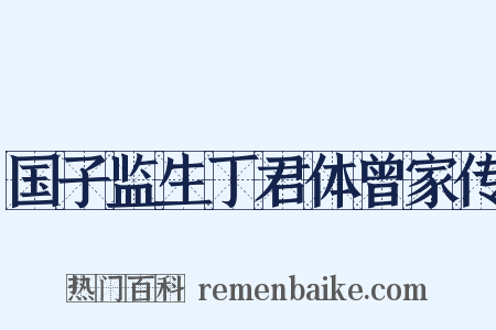 国子监生丁君体曾家传是什么意思的图片